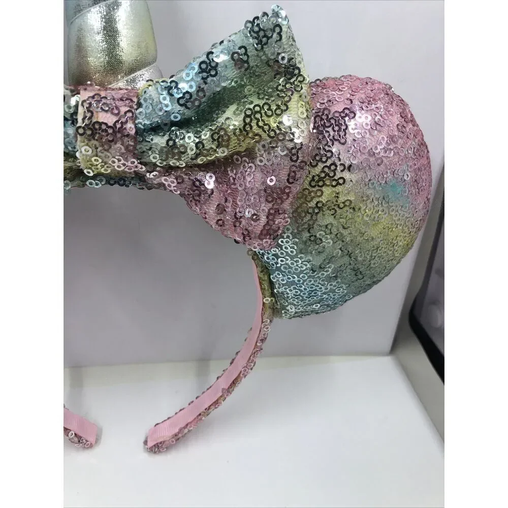 Disney Parks Unicorn Minnie Mouse Ears Headband-pastel Sequin Bow Horn